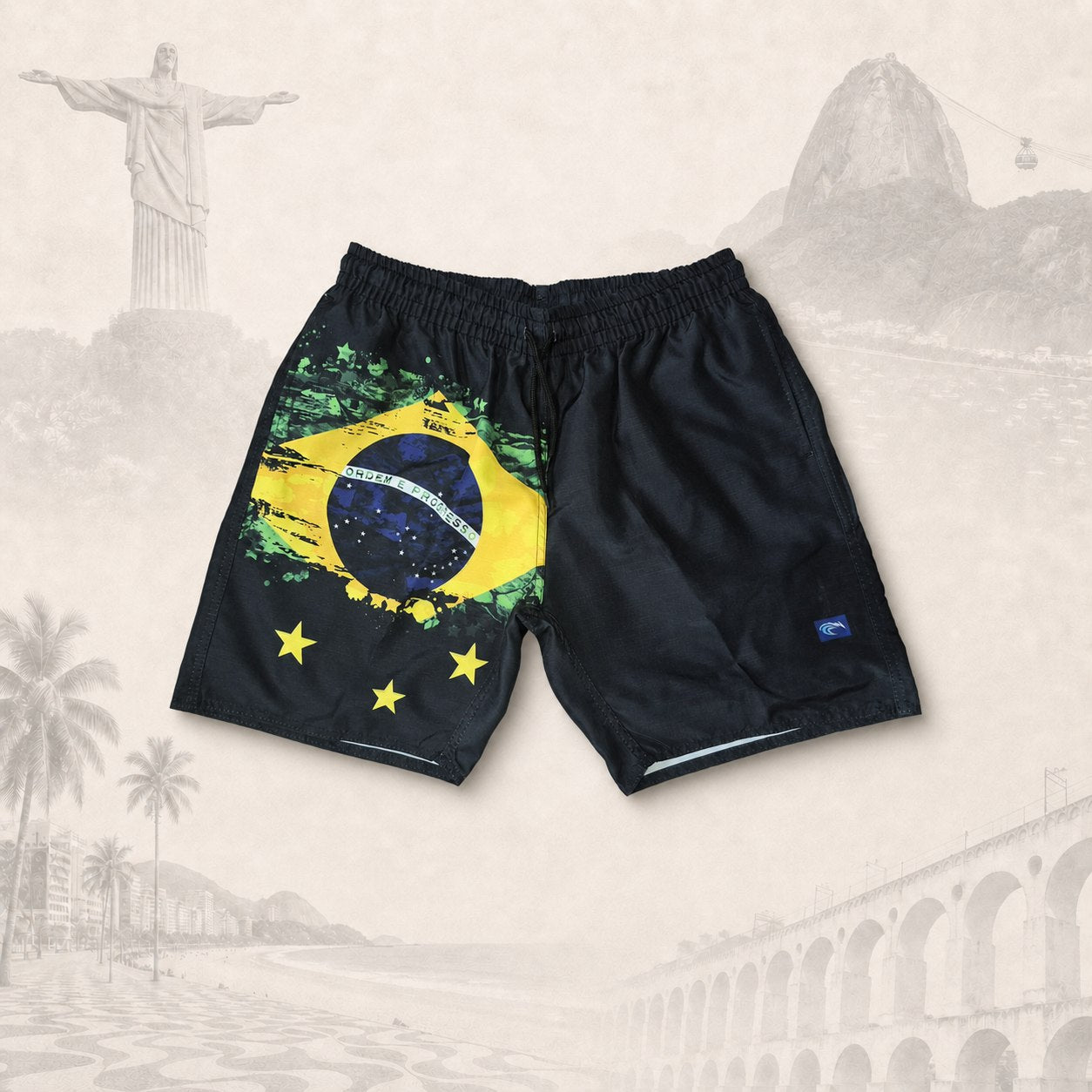 Short Brasil Black — fundo claro do Rio