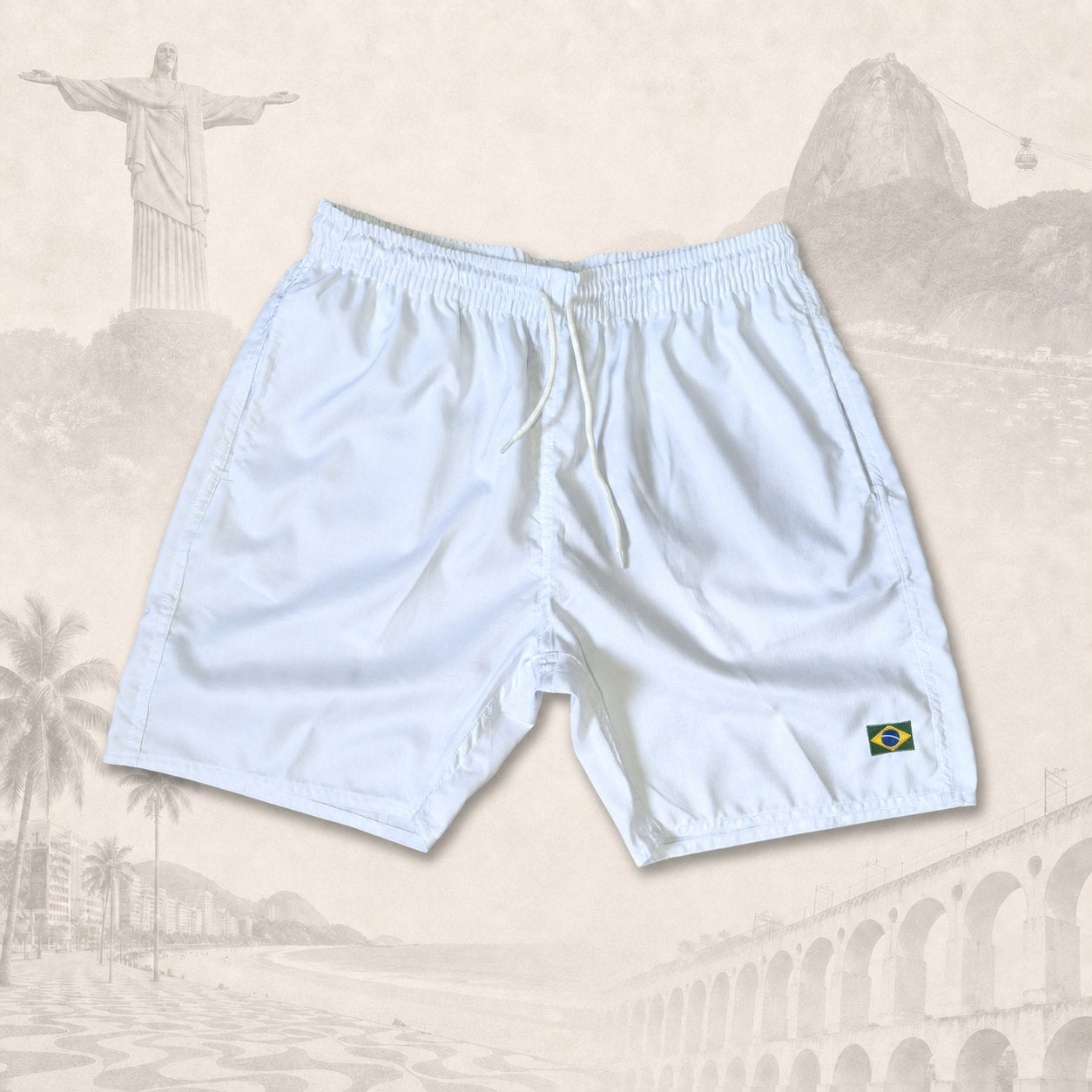 Short Essential Branco — fundo claro do Rio