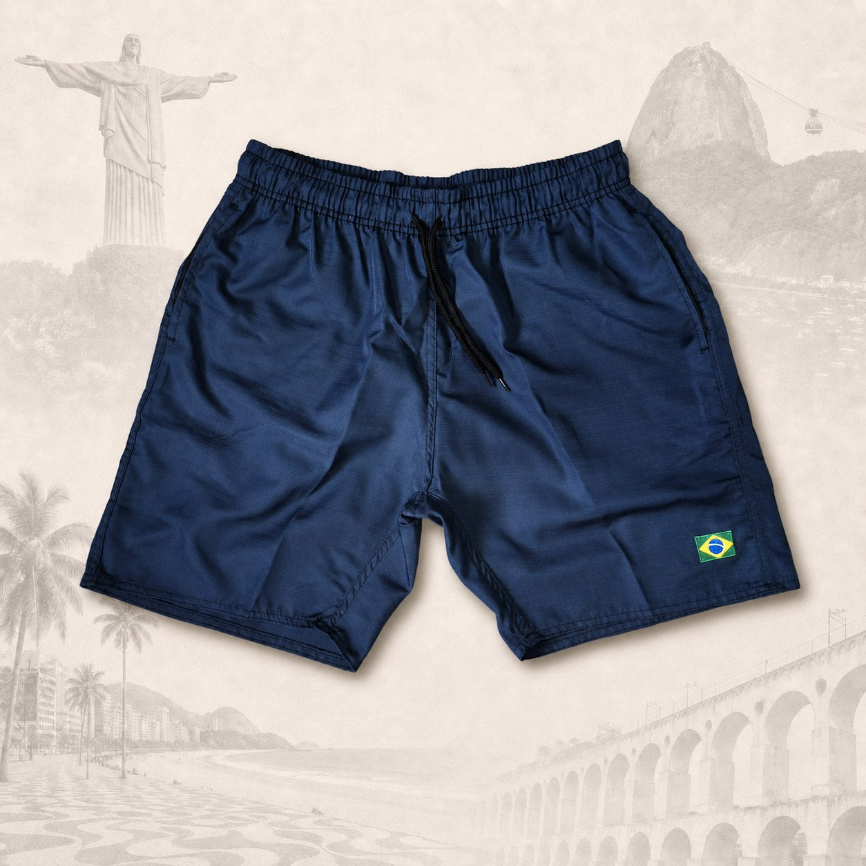 Short Essential Navy — fundo claro do Rio