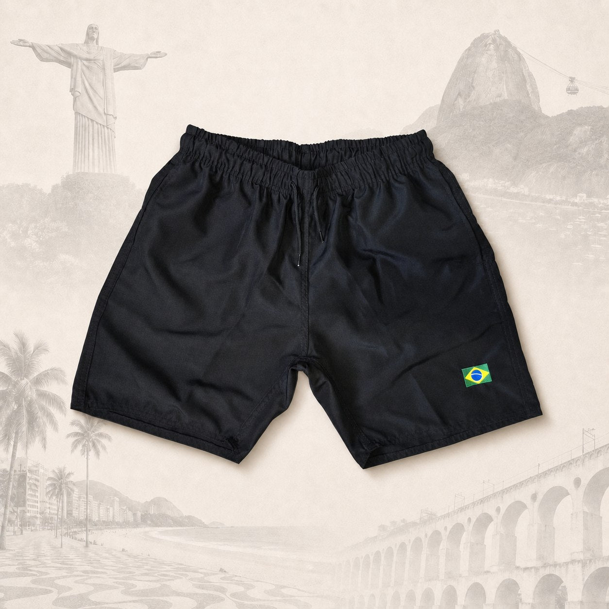 Short Essential Black — fundo claro do Rio
