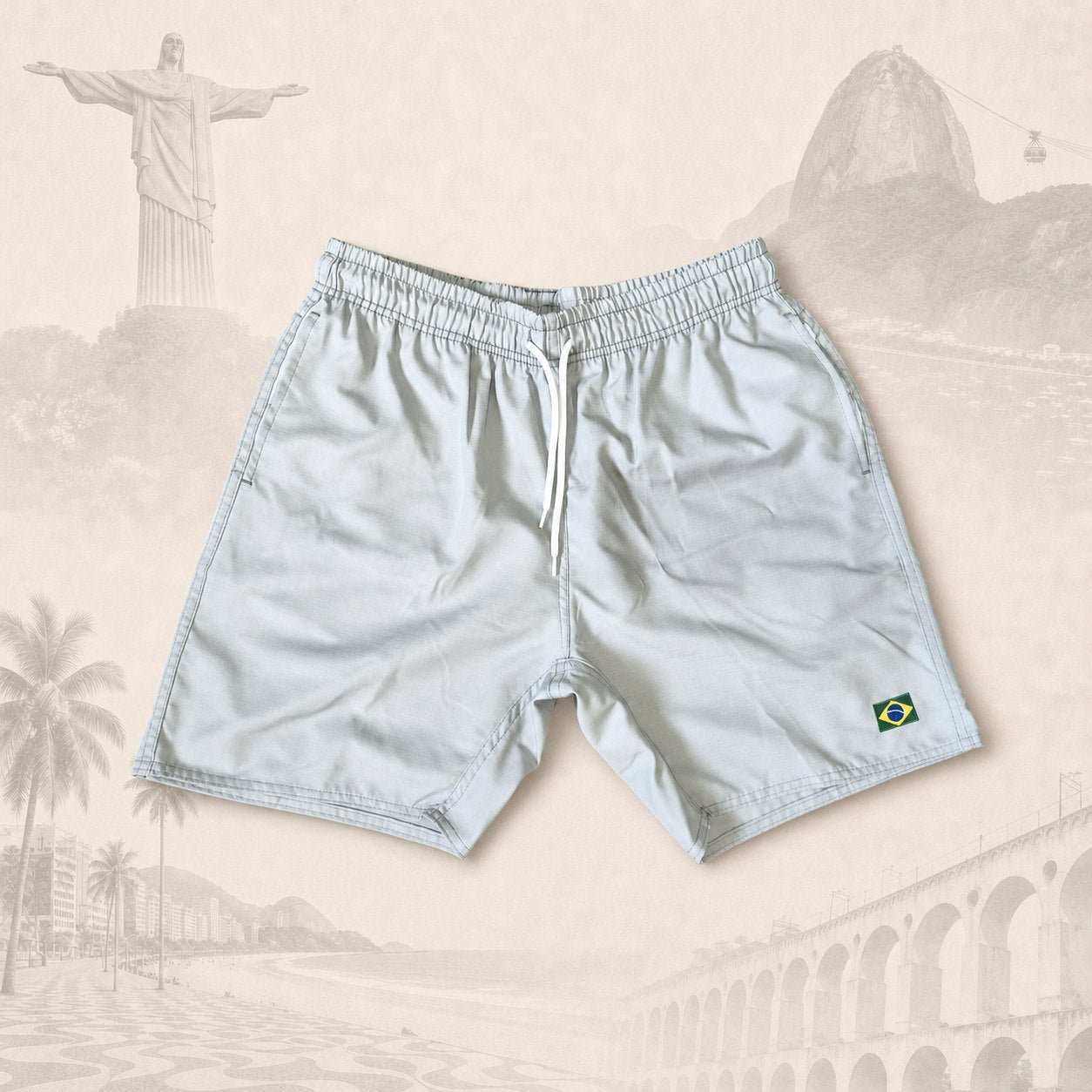 Short Essential Gelo — fundo claro do Rio