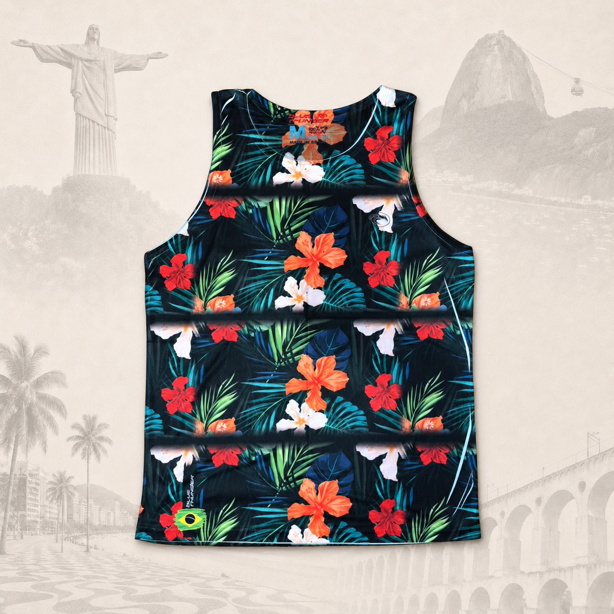 Regata Tropical Flowers — fundo claro do Rio