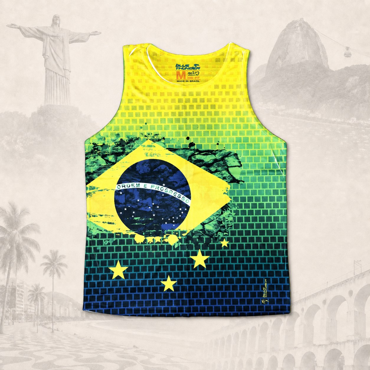 Regata Brasil Pixel — fundo claro do Rio