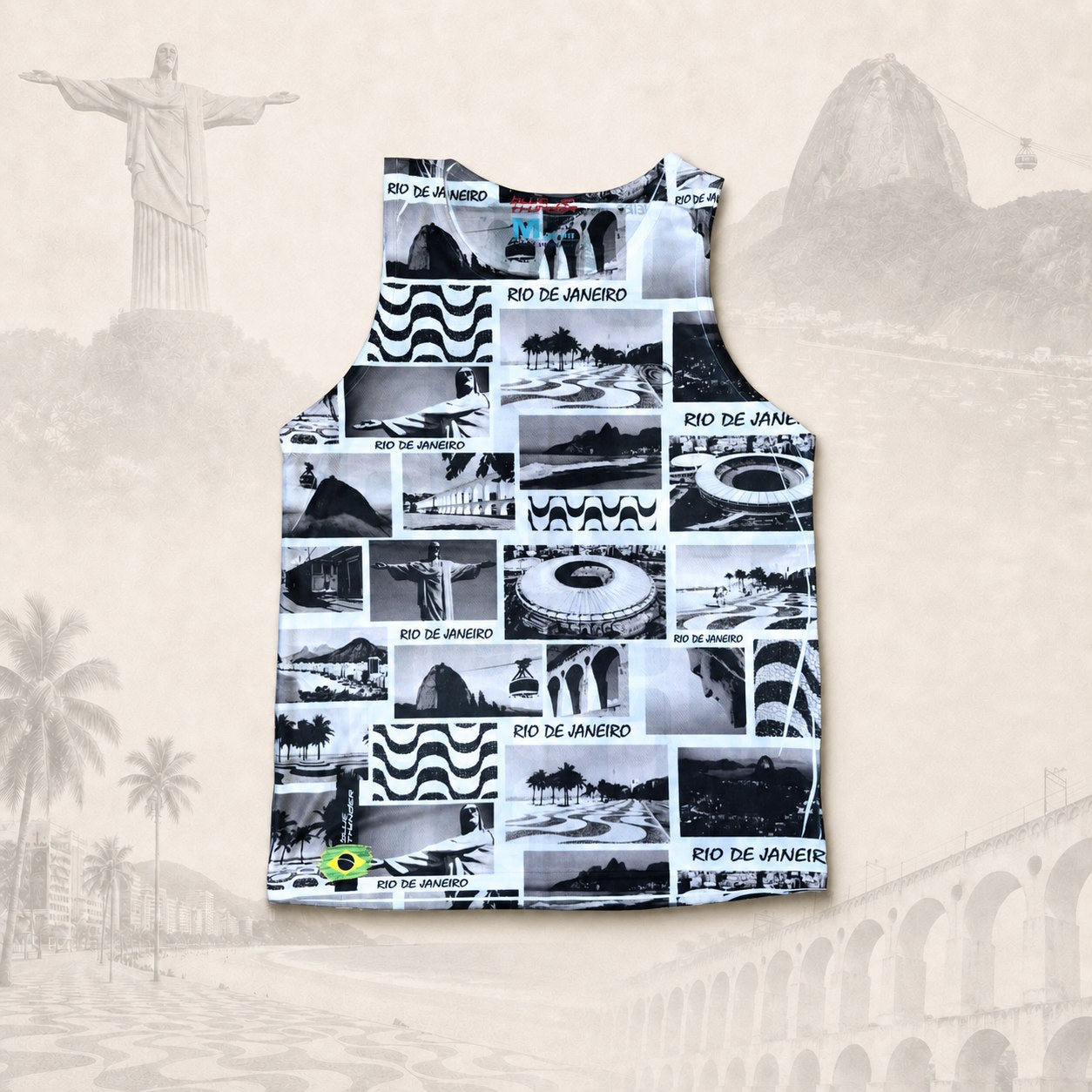 Regata Rio Collage — fundo claro do Rio
